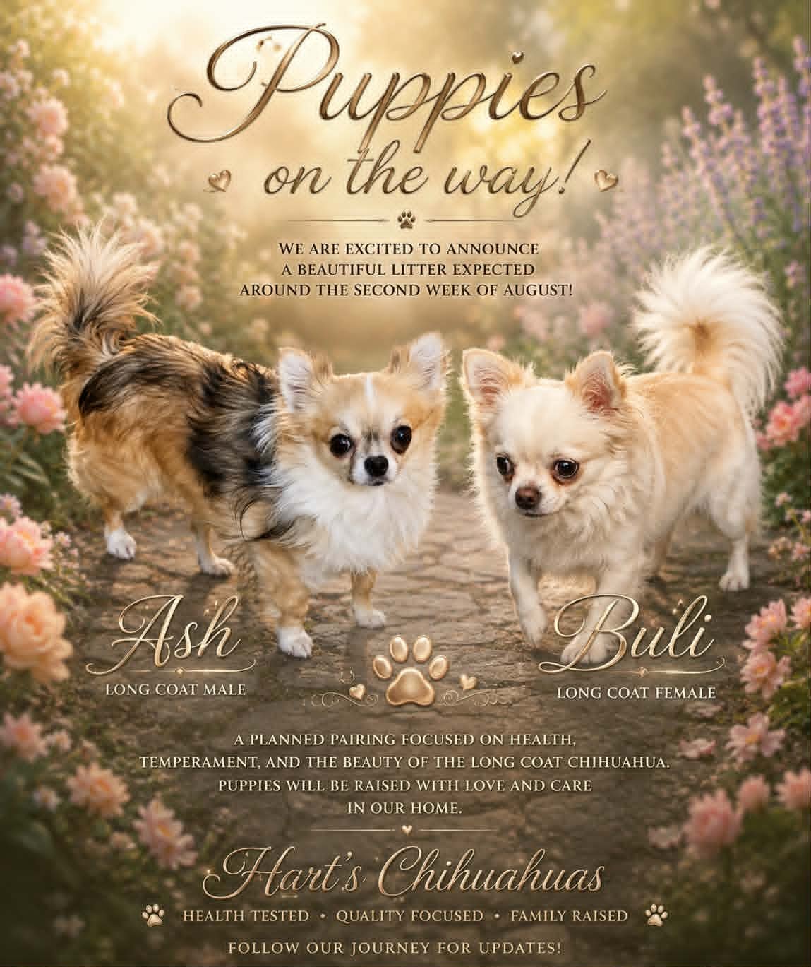Puppies Coming Soon! announcement